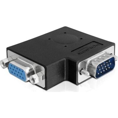Delock Adaptateur VGA mâle vers VGA femelle 90 (VGA, VGA), Adaptateur vidéo, Noir - Publicité Delock Adaptateur VGA mâle vers VGA femelle 90 (VGA, VGA), Adaptateur vidéo, Noir - Publicité