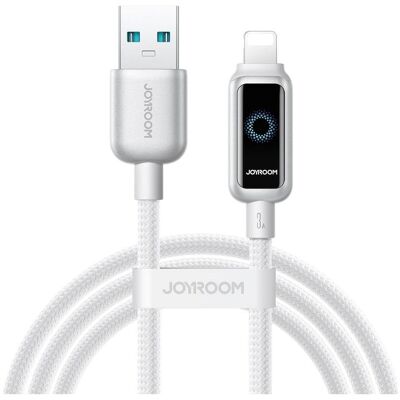 Joyroom USB-A to Lightning Fast Charging Data Cable 3A, 1.2m - White (1.20 m, USB 2.0, 18 W), Câble USB - Publicité Joyroom USB-A to Lightning Fast Charging Data Cable 3A, 1.2m - White (1.20 m, USB 2.0, 18 W), Câble USB - Publicité