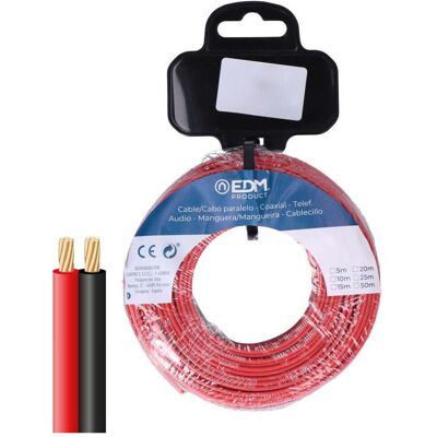 Câble audio parallèle EDM rouge/noir 2x1,50mm² - 50m - Publicité Câble audio parallèle EDM rouge/noir 2x1,50mm² - 50m - Publicité