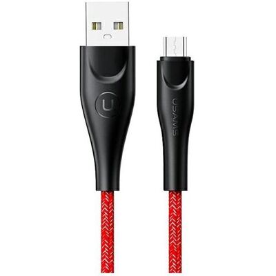 Câble tressé Usams U41 MicroUSB/USB - 3m - Rouge - Publicité Câble tressé Usams U41 MicroUSB/USB - 3m - Rouge - Publicité