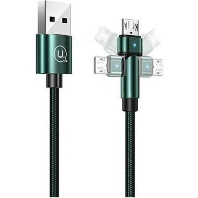 USAMS Modèle SJ478USB02 - Câble MicroUSB tressé - Vert - Publicité USAMS Modèle SJ478USB02 - Câble MicroUSB tressé - Vert - Publicité