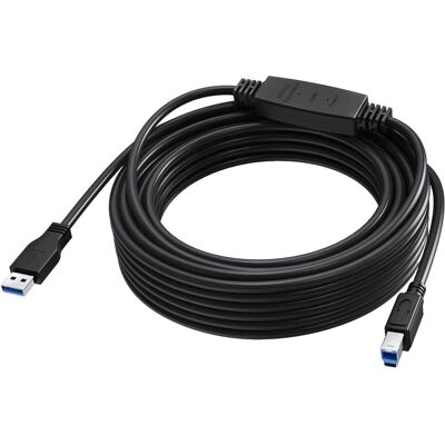 Vision « Câble d'extension USB 3.0 noir de 10 m » (10 m, USB 3.2 Gen 1), Câble USB - Publicité Vision « Câble d'extension USB 3.0 noir de 10 m » (10 m, USB 3.2 Gen 1), Câble USB - Publicité