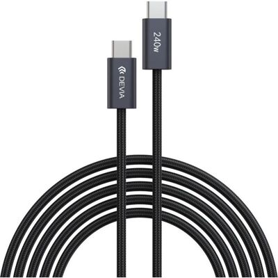 Devia ST108721 Câble USB-C Ultra Rapide PD 240W - Noir - Publicité Devia ST108721 Câble USB-C Ultra Rapide PD 240W - Noir - Publicité
