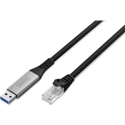 Digitus Câble USB 3.2 Gen1 - RJ45 Ethernet, 1Gbit/s, 3m (S/FTP, CAT6a, 3 m), Câble réseau - Publicité Digitus Câble USB 3.2 Gen1 - RJ45 Ethernet, 1Gbit/s, 3m (S/FTP, CAT6a, 3 m), Câble réseau - Publicité