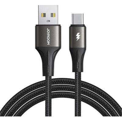 Joyroom Câble Light-Speed USB vers USB-C SA25-AC3 / 3A / 1.2m (noir) (1.20 m, USB 3.2 Gen 1, 27 W), Câble USB - Publicité Joyroom Câble Light-Speed USB vers USB-C SA25-AC3 / 3A / 1.2m (noir) (1.20 m, USB 3.2 Gen 1, 27 W), Câble USB - Publicité