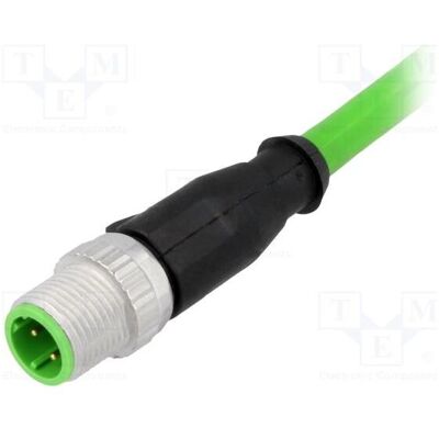 Harting Connecteur : fiche mâle M12, 4 broches droites, code D (Ethernet), 0,5 m, Câble + prise électronique - Publicité Harting Connecteur : fiche mâle M12, 4 broches droites, code D (Ethernet), 0,5 m, Câble + prise électronique - Publicité