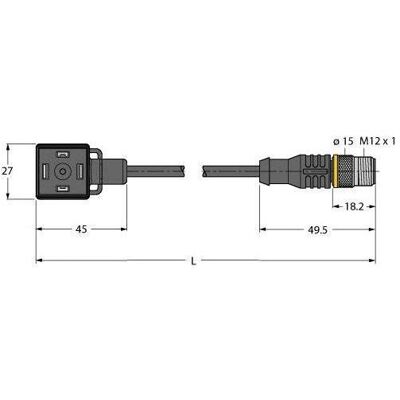 Turck Connecteur de vanne modèle A Câble de connexion VAS22-S80E-1.5-RSC5 (1.50 m), Câble d'alimentation, Noir - Publicité Turck Connecteur de vanne modèle A Câble de connexion VAS22-S80E-1.5-RSC5 (1.50 m), Câble d'alimentation, Noir - Publicité