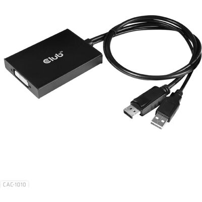 Club 3D CAC-1010 DisplayPort vers adaptateur actif Dual Link DVI-I (6.10 cm), Adaptateur données + vidéo, Noir, Blanc - Publicité Club 3D CAC-1010 DisplayPort vers adaptateur actif Dual Link DVI-I (6.10 cm), Adaptateur données + vidéo, Noir, Blanc - Publicité