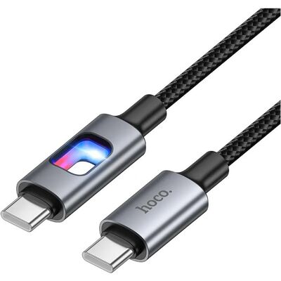 Hoco Cable LED Cable USB C to USB C 3A 60W 1,2 m U144 black (1.20 m, 60 W), Câble USB - Publicité Hoco Cable LED Cable USB C to USB C 3A 60W 1,2 m U144 black (1.20 m, 60 W), Câble USB - Publicité