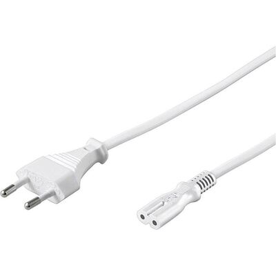 PremiumCord Câble d'alimentation blanc - 2m - Euro CEE 7/16 & C7 - Câble électrique - Publicité PremiumCord Câble d'alimentation blanc - 2m - Euro CEE 7/16 & C7 - Câble électrique - Publicité