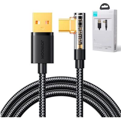 Câble USB-C coudé Joyroom - Chargement rapide 3A, 1.2m - Publicité Câble USB-C coudé Joyroom - Chargement rapide 3A, 1.2m - Publicité