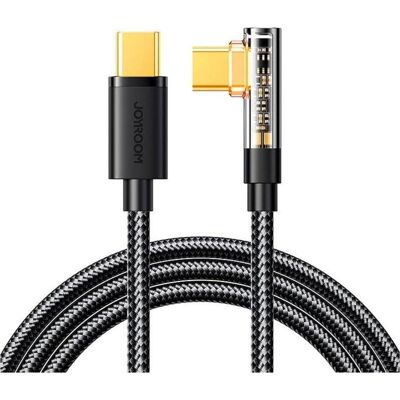 Joyroom S-CC100A6 Câble de données de chargement rapide 100W Type-C vers Type-C à angle droit 1.2m-Black (1.20 m, USB 3.2 Gen 1, 100 W), Câble USB - Publicité Joyroom S-CC100A6 Câble de données de chargement rapide 100W Type-C vers Type-C à angle droit 1.2m-Black (1.20 m, USB 3.2 Gen 1, 100 W), Câble USB - Publicité