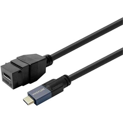 Vivolink Keystone Black USB-C female (0.50 m, USB 3.2 Gen 2, 100 W), Câble USB - Publicité Vivolink Keystone Black USB-C female (0.50 m, USB 3.2 Gen 2, 100 W), Câble USB - Publicité