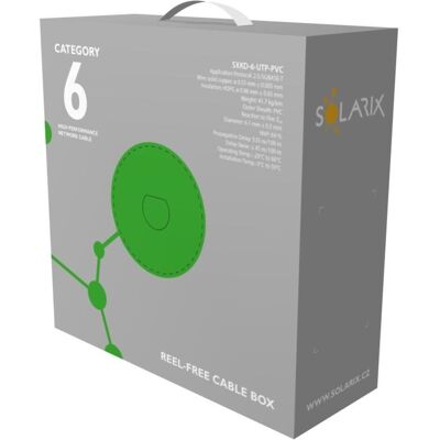 Câble Ethernet Solarix Cat6 PVC 100m - Paire torsadée non blindée - Publicité Câble Ethernet Solarix Cat6 PVC 100m - Paire torsadée non blindée - Publicité