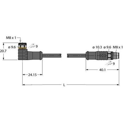 Turck Actuateur- (1 m), Câble d'alimentation, Noir - Publicité Turck Actuateur- (1 m), Câble d'alimentation, Noir - Publicité
