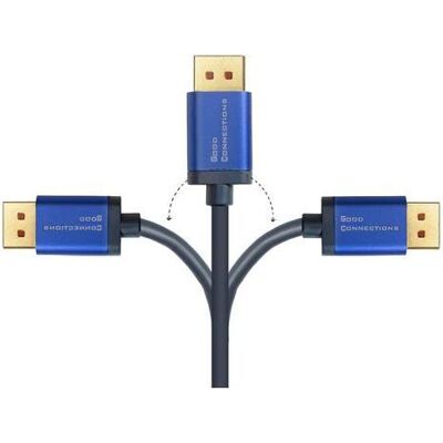 Good Connections GC 4814-SF020B Câble DisplayPort DP1.4 mâle Flex 8Ka60 Hz 2 m (2 m), Câble vidéo, Bleu - Publicité Good Connections GC 4814-SF020B Câble DisplayPort DP1.4 mâle Flex 8Ka60 Hz 2 m (2 m), Câble vidéo, Bleu - Publicité