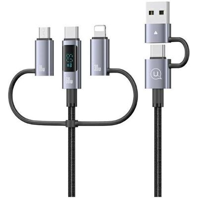 Usams Câble 60W 6w1 Digital Display Data Cable Sufeng Seria 1,2M (SJ736) (1.20 m, USB 3.2 Gen 1, 60 W), Câble USB - Publicité Usams Câble 60W 6w1 Digital Display Data Cable Sufeng Seria 1,2M (SJ736) (1.20 m, USB 3.2 Gen 1, 60 W), Câble USB - Publicité