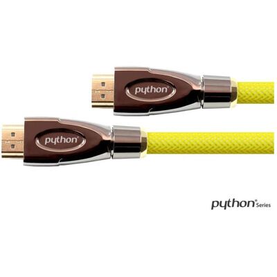 Câble HDMI haute vitesse Python 0,5 m Ethernet OFC nylon jaune 4K2K UHD - Publicité Câble HDMI haute vitesse Python 0,5 m Ethernet OFC nylon jaune 4K2K UHD - Publicité