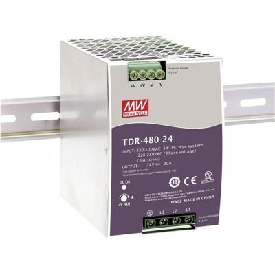 MeanWell MEAN WELL TDR-480-24, 340 - 550 V, 480 W, 24 V, 20 A, RoHS, 85,5 mm (480 W), Alimentation PC - Publicité MeanWell MEAN WELL TDR-480-24, 340 - 550 V, 480 W, 24 V, 20 A, RoHS, 85,5 mm (480 W), Alimentation PC - Publicité