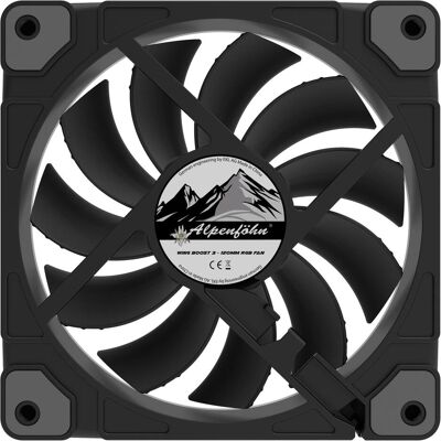 Alpenföhn Ventilateur PWM haute vitesse ARGB Wing Boost 3 de 120 mm, triple (120 mm, 3x), Ventilateur PC, Noir - Publicité Alpenföhn Ventilateur PWM haute vitesse ARGB Wing Boost 3 de 120 mm, triple (120 mm, 3x), Ventilateur PC, Noir - Publicité