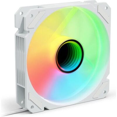 Sharkoon SHARK Mirror RGB PWM (blanc) (120 mm, 1x), Ventilateur PC, Blanc - Publicité Sharkoon SHARK Mirror RGB PWM (blanc) (120 mm, 1x), Ventilateur PC, Blanc - Publicité