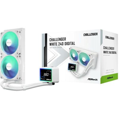 ASRock CPC Challenger 240 Digital ARGB White, Refroidissement liquide CPU, Blanc - Publicité ASRock CPC Challenger 240 Digital ARGB White, Refroidissement liquide CPU, Blanc - Publicité