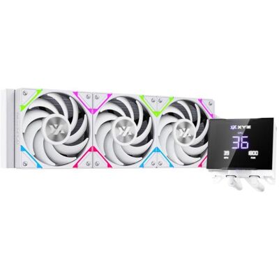 xyz Kit Watercooling AIO Hydrotemp RGB - 360mm (Blanc), Refroidissement liquide CPU, Blanc - Publicité xyz Kit Watercooling AIO Hydrotemp RGB - 360mm (Blanc), Refroidissement liquide CPU, Blanc - Publicité