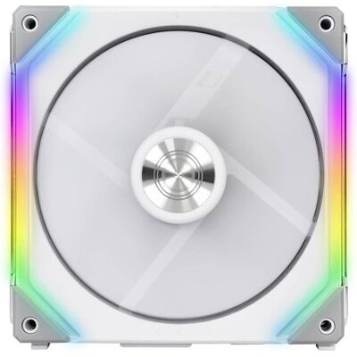 Lian-Li Ventilateurs UNI FAN SL140 RGB PWM, double pack (140 mm, 2x), Ventilateur PC, Blanc - Publicité Lian-Li Ventilateurs UNI FAN SL140 RGB PWM, double pack (140 mm, 2x), Ventilateur PC, Blanc - Publicité