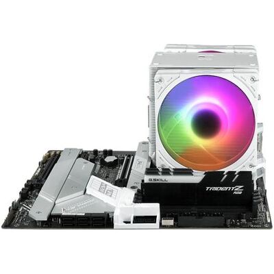 Scythe Mugen 6 Dual Fan White ARGB Edition (weiss, 120 mm) (154 mm), Ventirad processeur, Blanc - Publicité Scythe Mugen 6 Dual Fan White ARGB Edition (weiss, 120 mm) (154 mm), Ventirad processeur, Blanc - Publicité