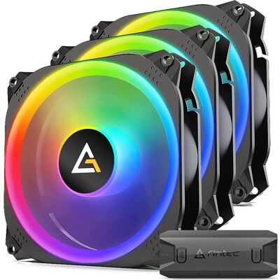 Antec Prizm X 120 ARGB 3+C Boîtier d'ordinateur Air cooler 12 cm Noir 3 pièce(s) (120 mm, 3x), Ventilateur PC, Noir, Multicolore - Publicité Antec Prizm X 120 ARGB 3+C Boîtier d'ordinateur Air cooler 12 cm Noir 3 pièce(s) (120 mm, 3x), Ventilateur PC, Noir, Multicolore - Publicité