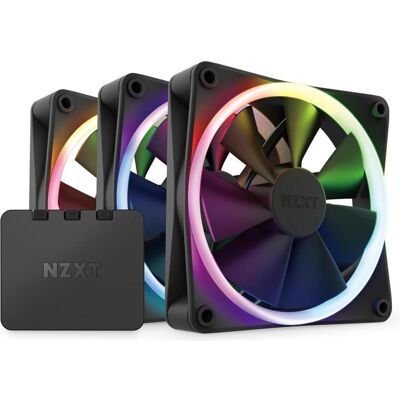 NZXT F120 RGB Pack de 3 (120 mm, 3x), Ventilateur PC, Noir - Publicité NZXT F120 RGB Pack de 3 (120 mm, 3x), Ventilateur PC, Noir - Publicité