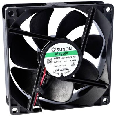 Sunon EE92251S3-1000U-999 Ventilateur axial 12 V CC 67,09 m³/h (L x l x H) 25 x 92 x 9 (92 mm), Ventilateur PC, Noir - Publicité Sunon EE92251S3-1000U-999 Ventilateur axial 12 V CC 67,09 m³/h (L x l x H) 25 x 92 x 9 (92 mm), Ventilateur PC, Noir - Publicité