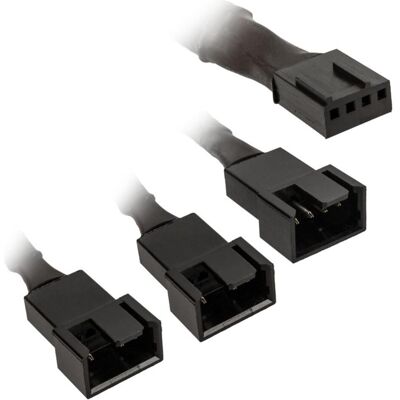 Kolink 1-3 Câble répartiteur pour ventilateur PWM - 35 cm, tressé, noir (35 cm, PWM à 4 broches), Câble interne (PC) - Publicité Kolink 1-3 Câble répartiteur pour ventilateur PWM - 35 cm, tressé, noir (35 cm, PWM à 4 broches), Câble interne (PC) - Publicité