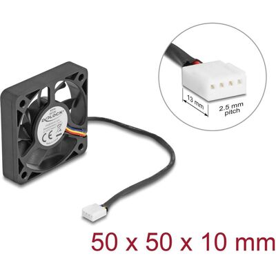 Delock Axiallüfter 12 V DC, 50 x 50 x 10 mm schwarz (50 mm, 1x), Ventilateur PC, Noir - Publicité Delock Axiallüfter 12 V DC, 50 x 50 x 10 mm schwarz (50 mm, 1x), Ventilateur PC, Noir - Publicité