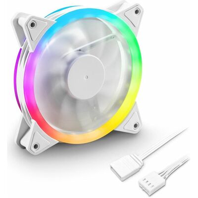 Sharkoon SHARK Blades PWM RGB Fan Blanc (120 mm, 1x), Ventilateur PC, Blanc - Publicité Sharkoon SHARK Blades PWM RGB Fan Blanc (120 mm, 1x), Ventilateur PC, Blanc - Publicité