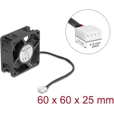 Delock Axiallüfter 24 V DC, 60 x 60 x 25 mm schwarz (60 mm, 1x), Ventilateur PC, Noir - Publicité Delock Axiallüfter 24 V DC, 60 x 60 x 25 mm schwarz (60 mm, 1x), Ventilateur PC, Noir - Publicité