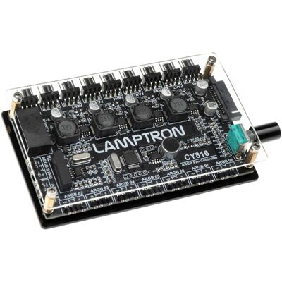 Lamptron CY816 Steuergerät für Lüfter und ARGB - schwarz, Contrôleur ventilateur, Noir - Publicité Lamptron CY816 Steuergerät für Lüfter und ARGB - schwarz, Contrôleur ventilateur, Noir - Publicité