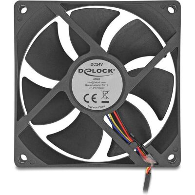 Delock Axiallüfter 24 V DC, 92 x 92 x 25 mm schwarz (92 mm, 1x), Ventilateur PC, Noir - Publicité Delock Axiallüfter 24 V DC, 92 x 92 x 25 mm schwarz (92 mm, 1x), Ventilateur PC, Noir - Publicité