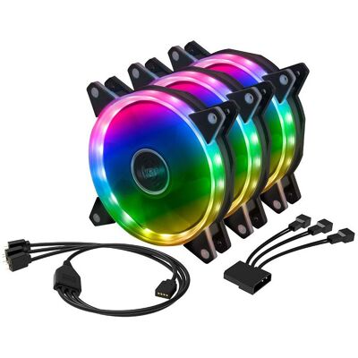 Akasa Vegas AR7 ARGB Fan Triple Kit (120 mm, 3x), Ventilateur PC, Transparent, Noir - Publicité Akasa Vegas AR7 ARGB Fan Triple Kit (120 mm, 3x), Ventilateur PC, Transparent, Noir - Publicité