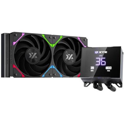 xyz Kit Watercooling AIO Hydrotemp RGB - 240mm (Noir), Refroidissement liquide CPU, Noir - Publicité xyz Kit Watercooling AIO Hydrotemp RGB - 240mm (Noir), Refroidissement liquide CPU, Noir - Publicité