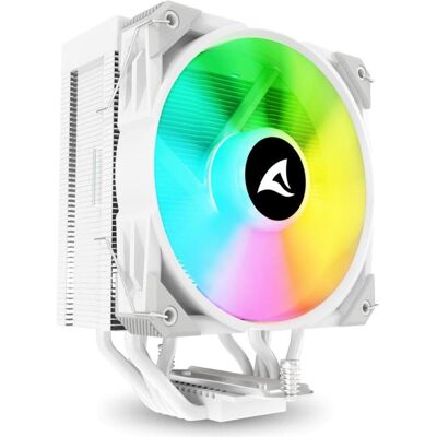 Sharkoon Refroidisseur d'air blanc A50 RGB (159 mm), Ventirad processeur, Blanc - Publicité Sharkoon Refroidisseur d'air blanc A50 RGB (159 mm), Ventirad processeur, Blanc - Publicité