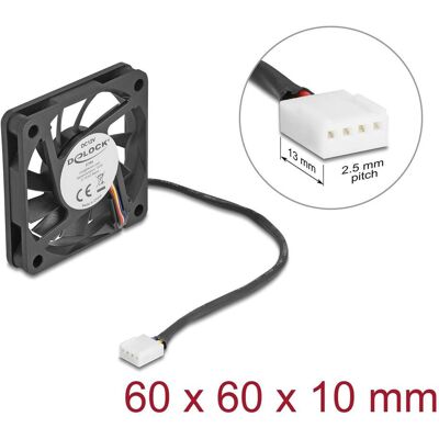 Delock Axiallüfter 12 V DC, 60 x 60 x 10 mm schwarz (60 mm, 1x), Ventilateur PC, Noir - Publicité Delock Axiallüfter 12 V DC, 60 x 60 x 10 mm schwarz (60 mm, 1x), Ventilateur PC, Noir - Publicité
