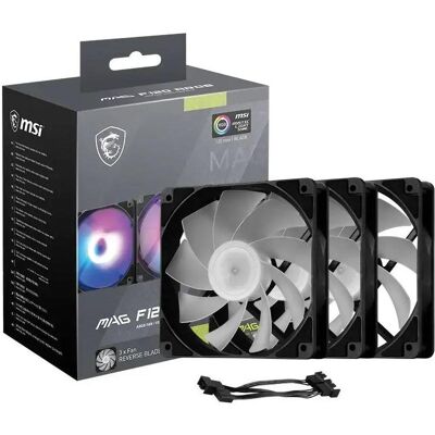 MSI MAG F120 ARGB x3 (120 mm, 3x), Ventilateur PC, Noir - Publicité MSI MAG F120 ARGB x3 (120 mm, 3x), Ventilateur PC, Noir - Publicité