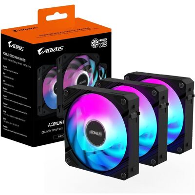 Gigabyte AORUS EZ CHAIN FAN 120 (3-Pack) (120 mm, 3x), Ventilateur PC, Multicolore, Noir - Publicité Gigabyte AORUS EZ CHAIN FAN 120 (3-Pack) (120 mm, 3x), Ventilateur PC, Multicolore, Noir - Publicité