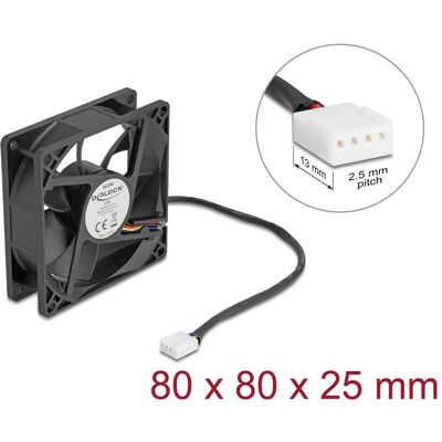 Delock Axiallüfter 24 V DC, 80 x 80 x 25 mm schwarz (80 mm, 1x), Ventilateur PC, Noir - Publicité Delock Axiallüfter 24 V DC, 80 x 80 x 25 mm schwarz (80 mm, 1x), Ventilateur PC, Noir - Publicité