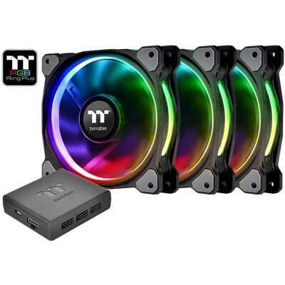 Thermaltake CL-F056-PL14SW-A Computer cooling system Computer case Fan Grey (140 mm, 3x), Ventilateur PC, Gris - Publicité Thermaltake CL-F056-PL14SW-A Computer cooling system Computer case Fan Grey (140 mm, 3x), Ventilateur PC, Gris - Publicité