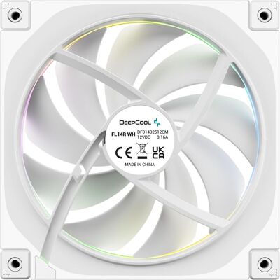 Deepcool "140mm FL14R White 3IN1" (140 mm, 3x), Ventilateur PC, Blanc - Publicité Deepcool "140mm FL14R White 3IN1" (140 mm, 3x), Ventilateur PC, Blanc - Publicité
