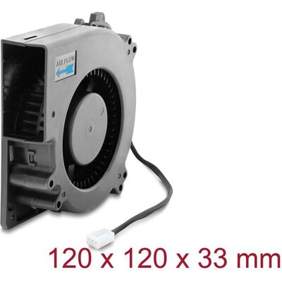 Delock Radiallüfter / Lüftergebläse 12 V DC 120 x 120 x 33 mm mit 3-Pin Lüfteranschluss, schwarz (120 mm, 1x), Ventilateur PC, Noir - Publicité Delock Radiallüfter / Lüftergebläse 12 V DC 120 x 120 x 33 mm mit 3-Pin Lüfteranschluss, schwarz (120 mm, 1x), Ventilateur PC, Noir - Publicité
