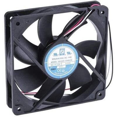 Ventilateur axial RS PRO 120x120x25mm - 12V - 151.2m³/h - Collecteur Ouvert - Publicité Ventilateur axial RS PRO 120x120x25mm - 12V - 151.2m³/h - Collecteur Ouvert - Publicité