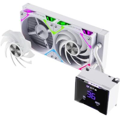 xyz Kit Watercooling AIO Hydrotemp RGB - 240mm (Blanc), Refroidissement liquide CPU, Blanc - Publicité xyz Kit Watercooling AIO Hydrotemp RGB - 240mm (Blanc), Refroidissement liquide CPU, Blanc - Publicité